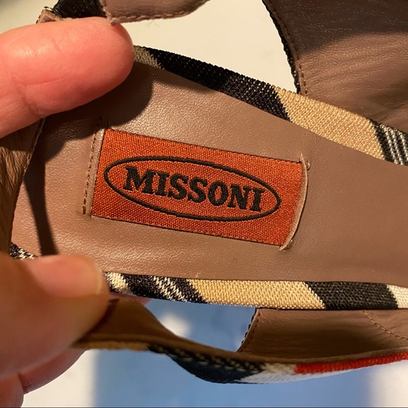 MISSONI Cork Platform Peep Toe Slingback Sandals Size 39 - Picture 3 of 9